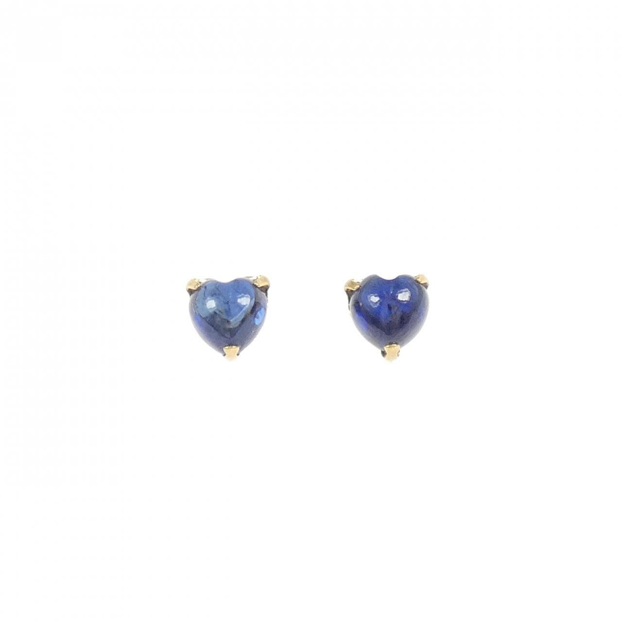 【新品】K18YG ハート サファイヤ ピアス 1.10CT