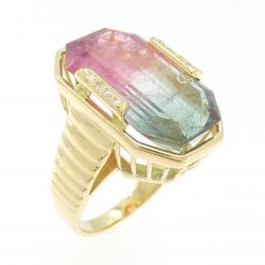 K18YG トルマリン リング 14.66CT