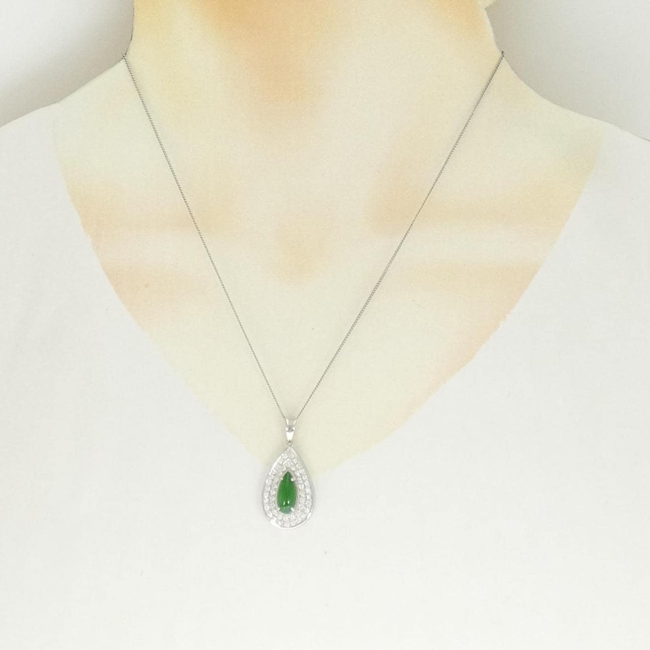 PT900/PT850 ヒスイ ネックレス 2.03CT