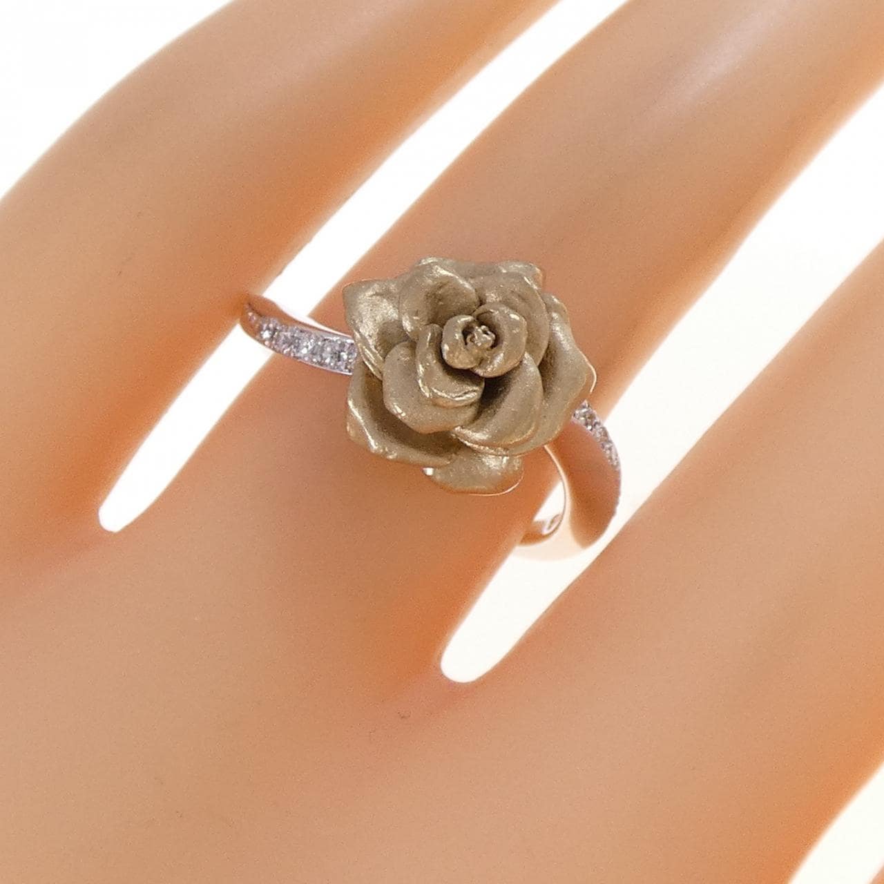 K18WG/K18YG ローズ ダイヤモンド リング 0.08CT