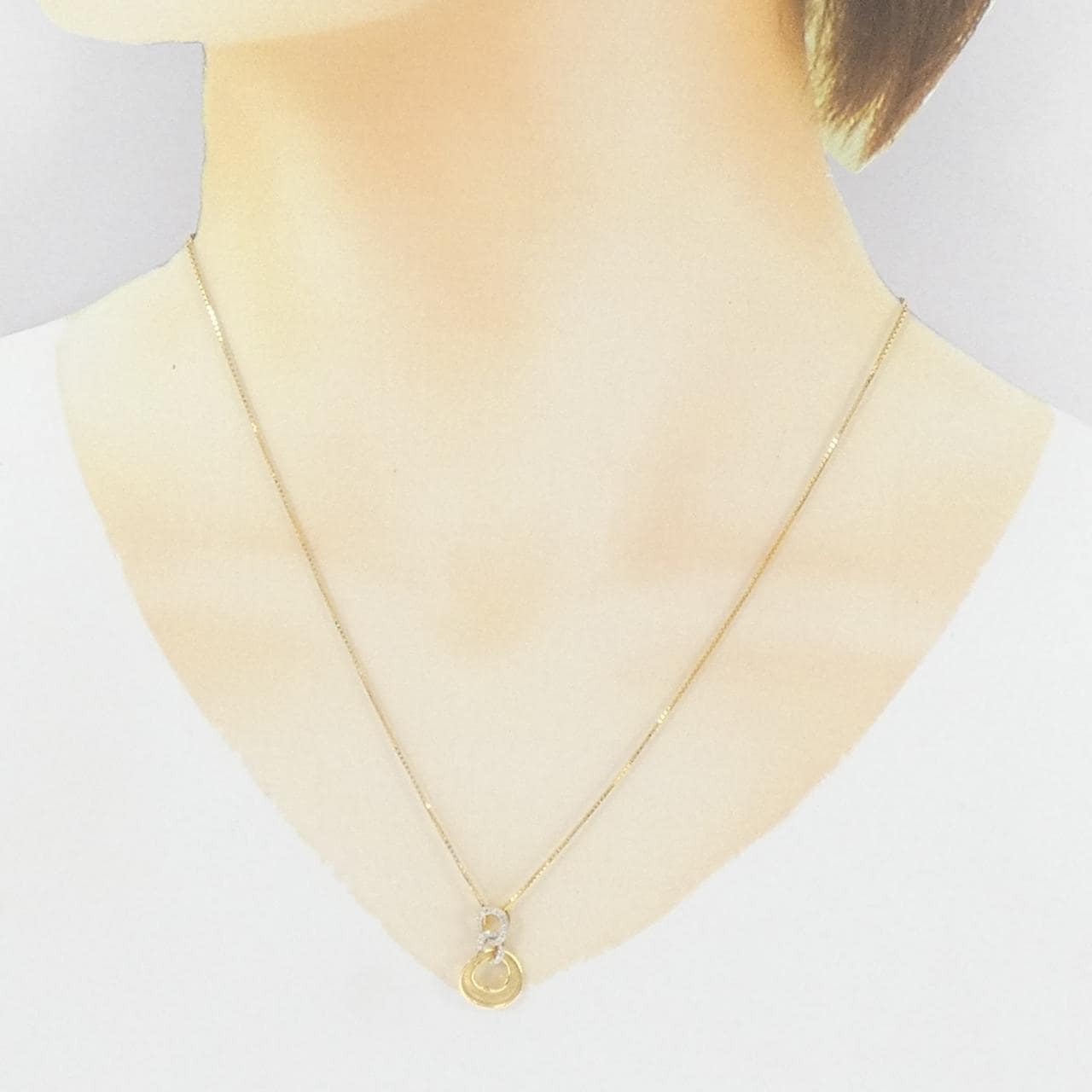 K18YG ダイヤモンド ネックレス 0.06CT