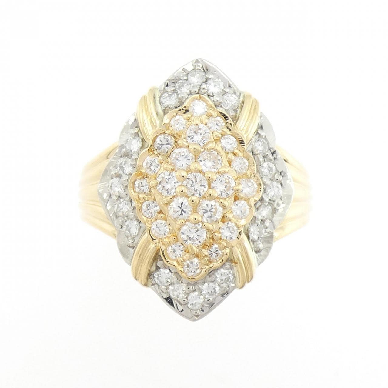 K18YG/PT ダイヤモンド リング 0.64CT