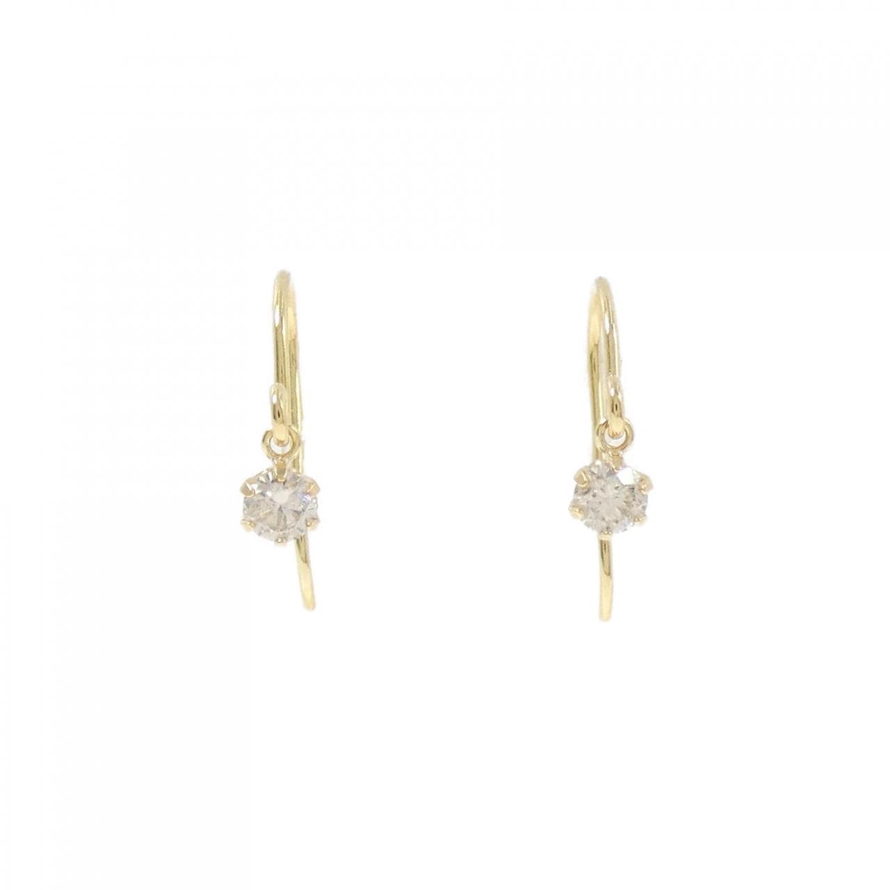 【新品】K18YG ダイヤモンド ピアス 0.15CT