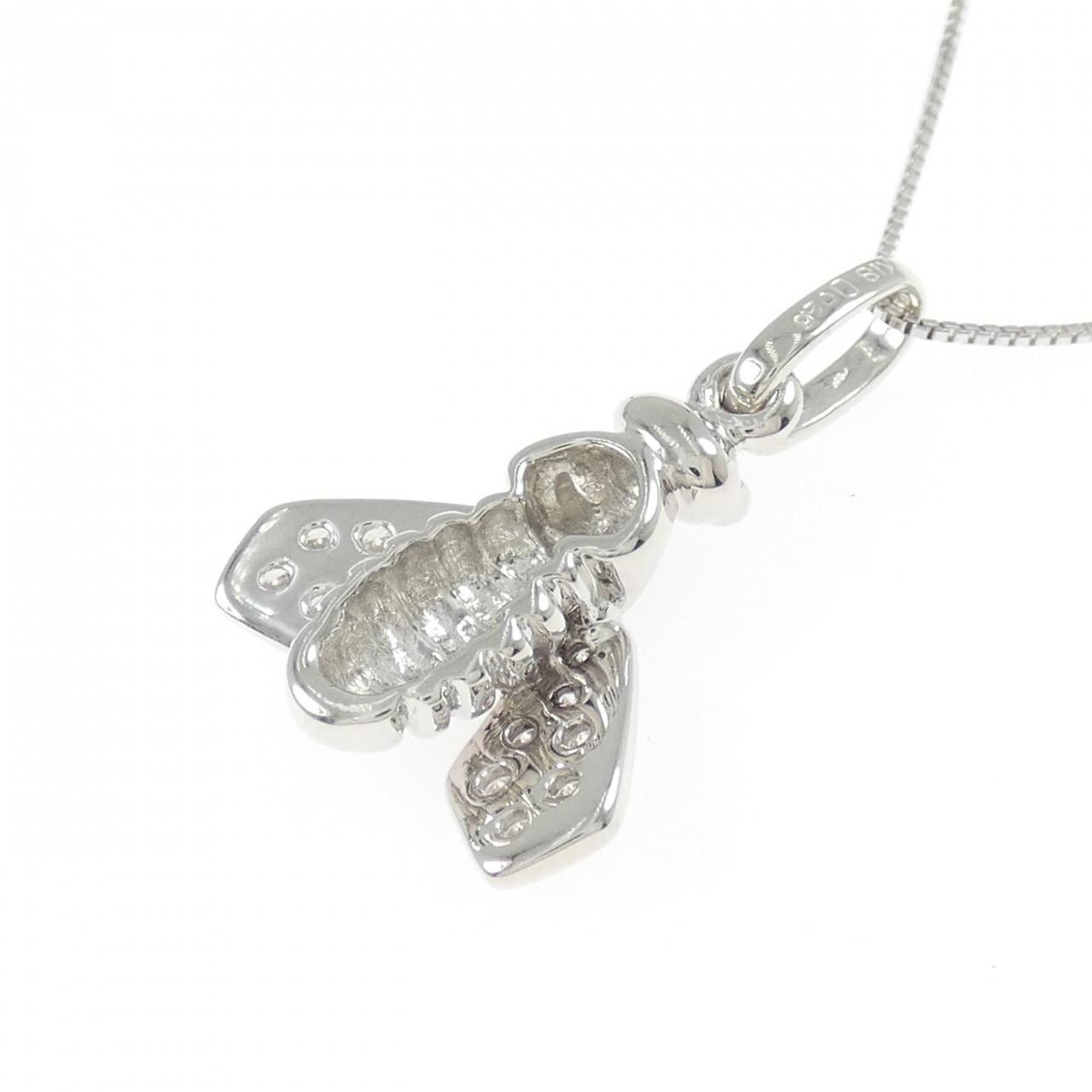 K18WG ビー ダイヤモンド ネックレス 0.26CT