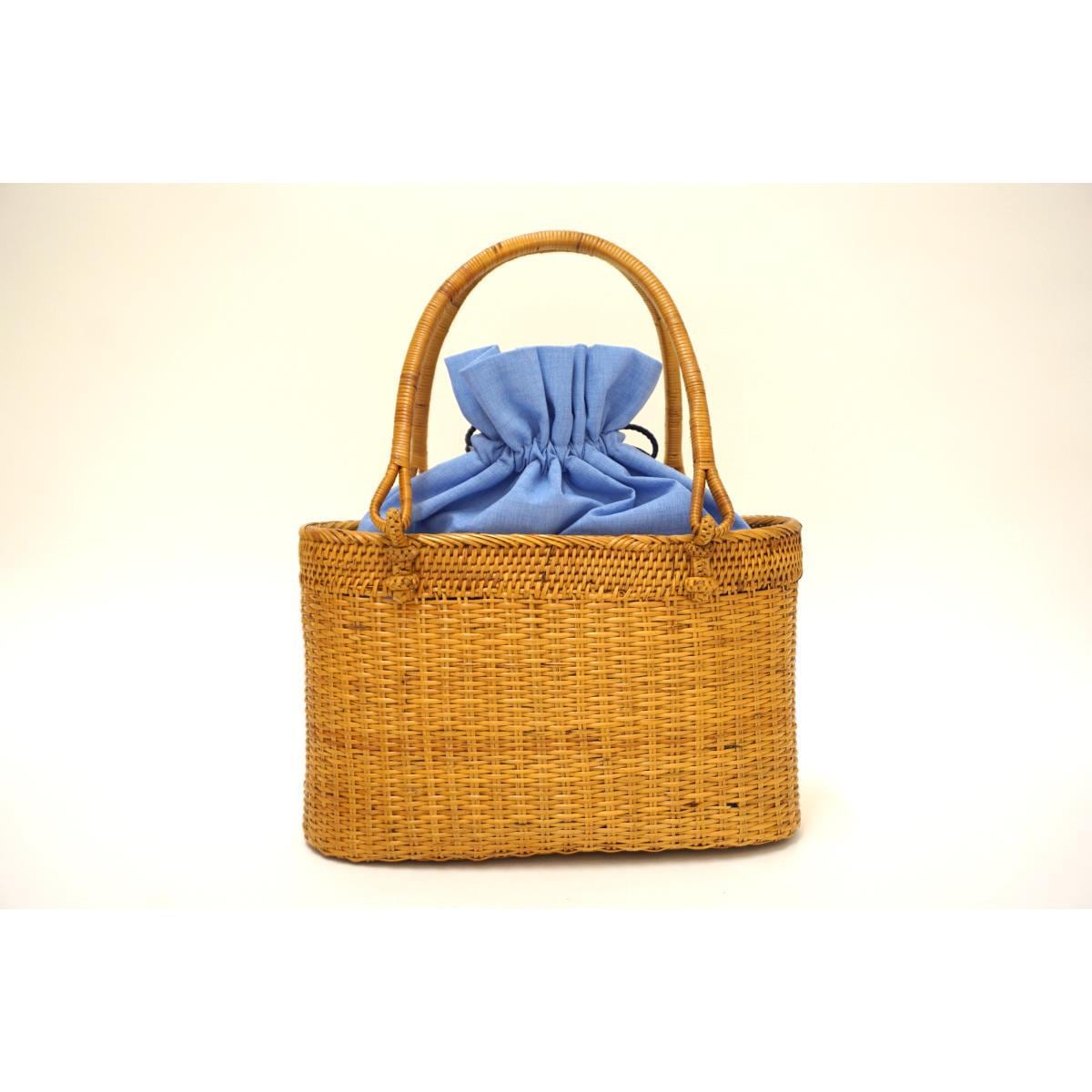 【新品】カゴバッグ　巾着付き