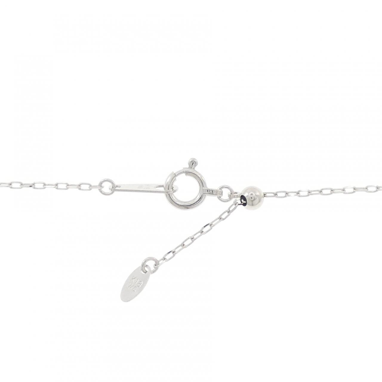 K18WG ハート サファイヤ ネックレス 0.40CT