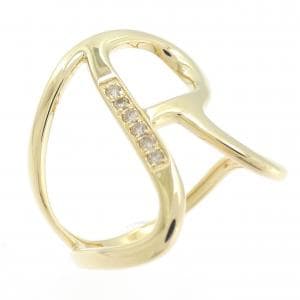 K18YG イニシャルR ダイヤモンド リング 0.05CT