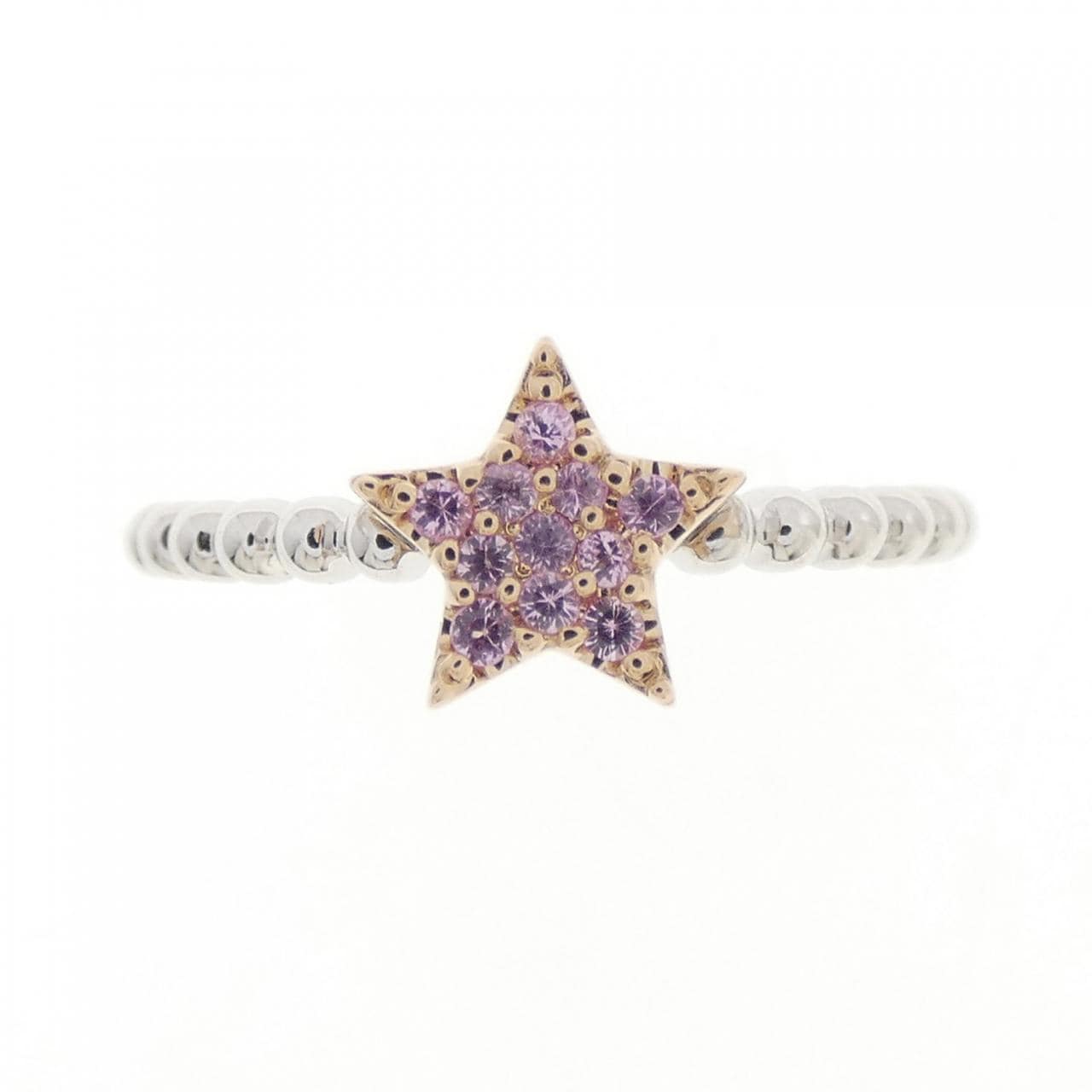 K18WG/K18PG スター サファイヤ リング 0.07CT