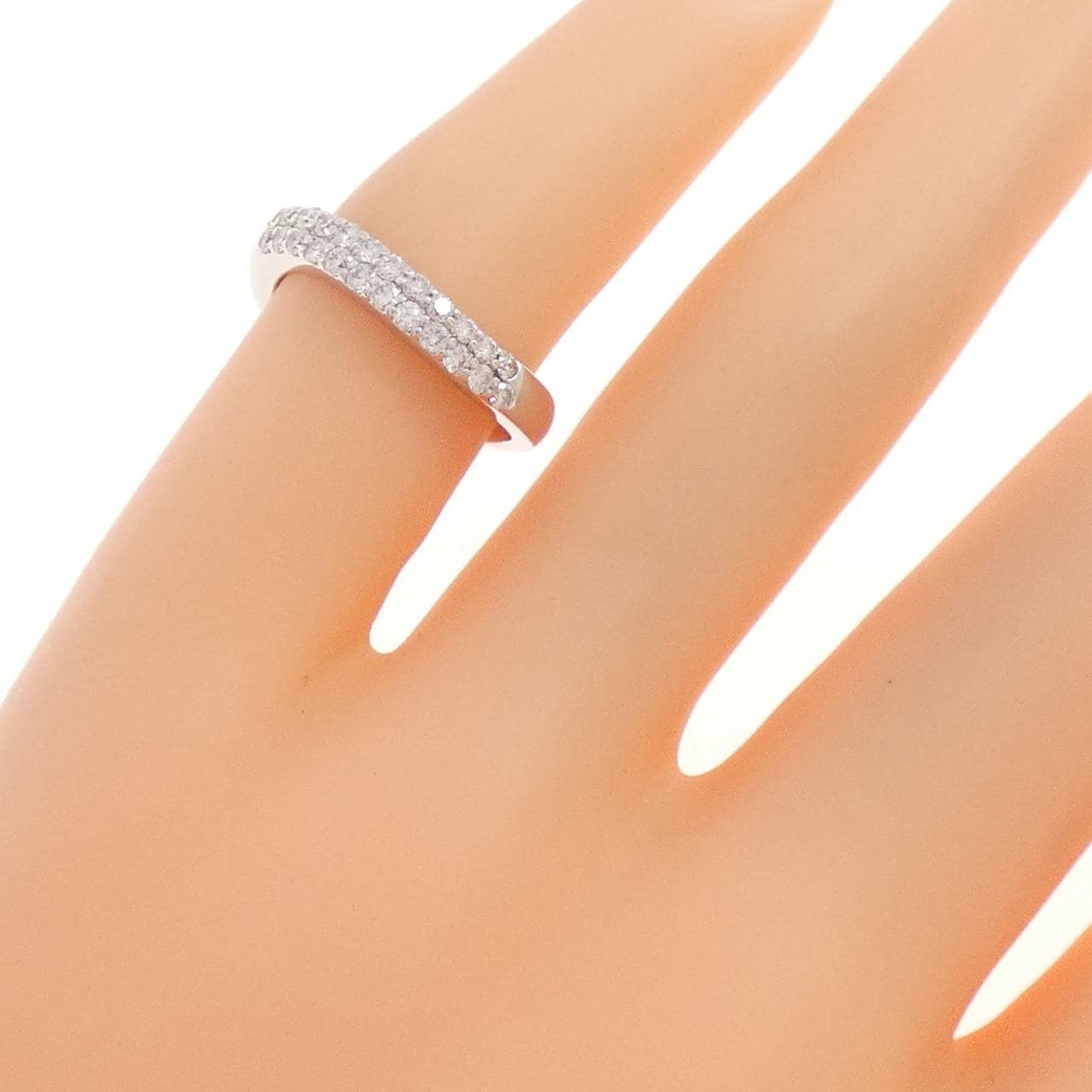 K18WG ダイヤモンド ピンキーリング 0.28CT
