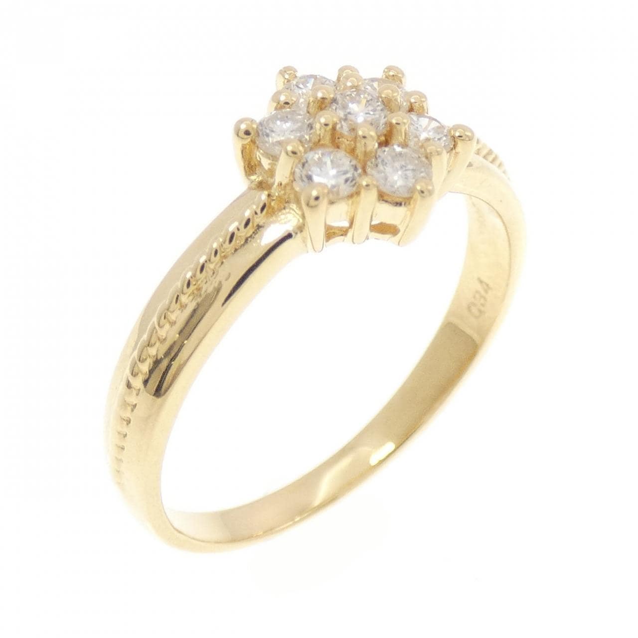 K18YG フラワー ダイヤモンド リング 0.34CT