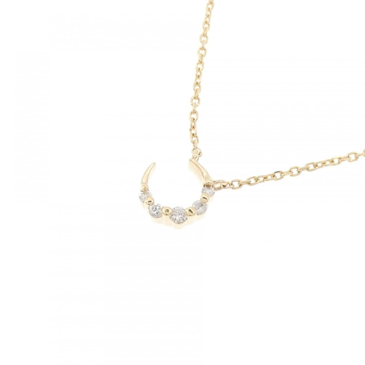 アガット ムーン ダイヤモンド ネックレス 0.049CT