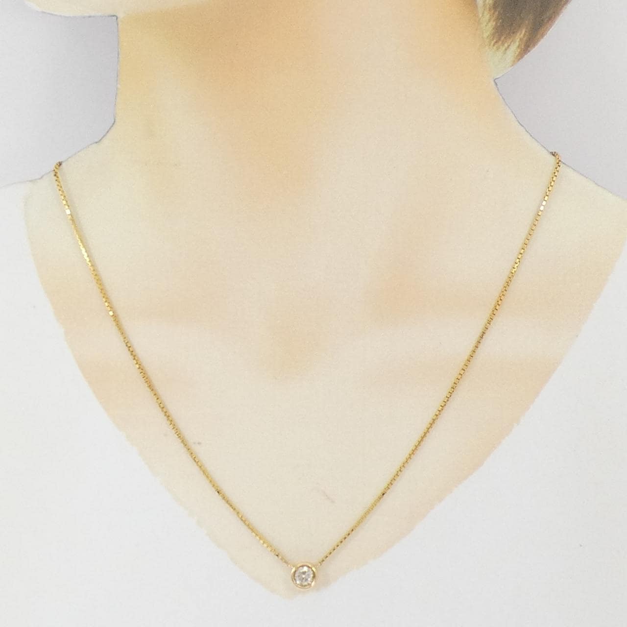 K18YG ソリティア ダイヤモンド ネックレス 0.50CT