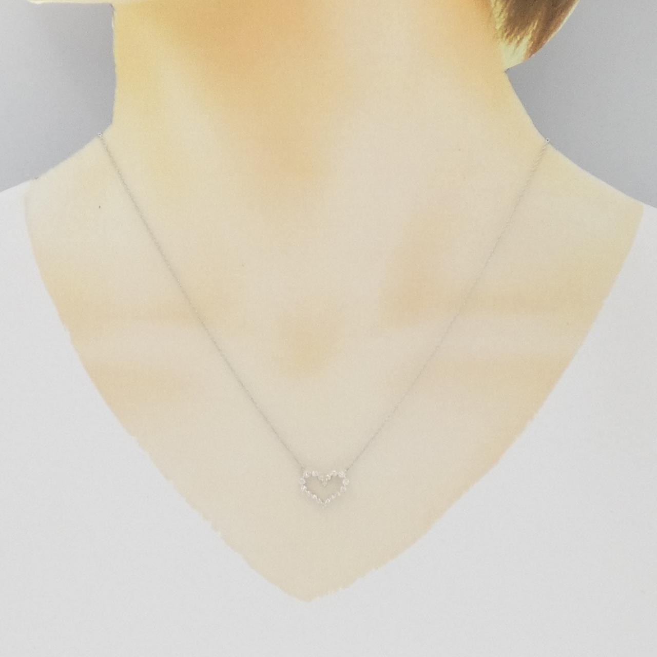 K18WG 心形钻石项链 0.20CT