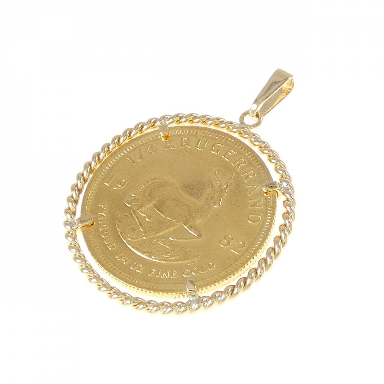 750YG (frame) coin pendant