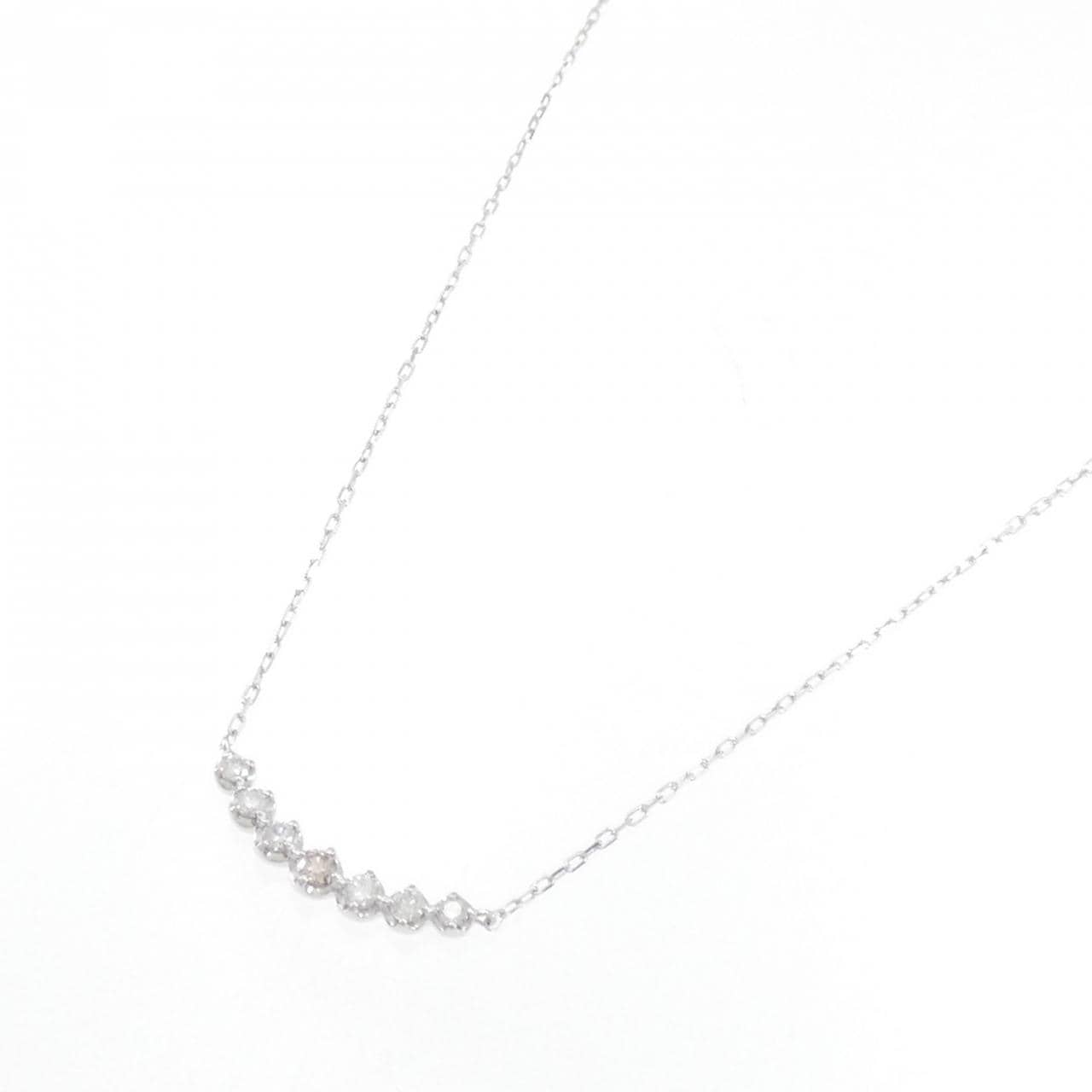 K18WG ダイヤモンド ネックレス 0.13CT