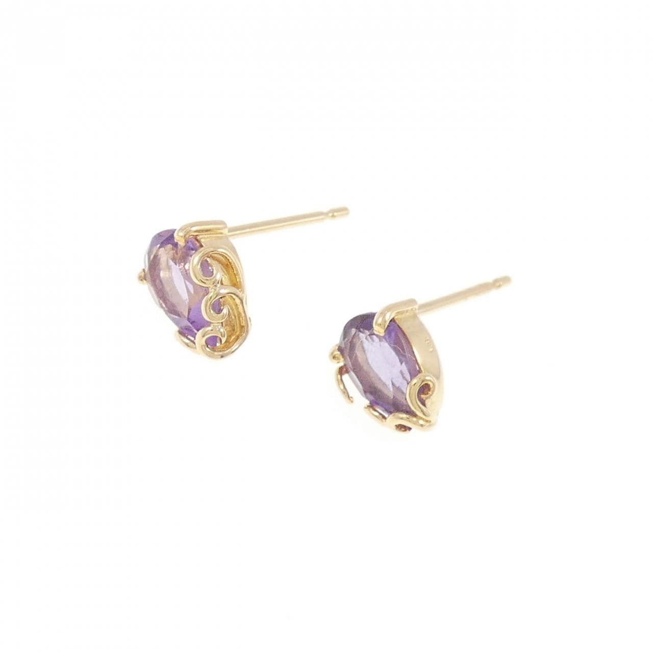 K18YG amethyst earrings
