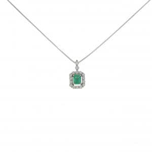 K18WG エメラルド ネックレス 0.26CT