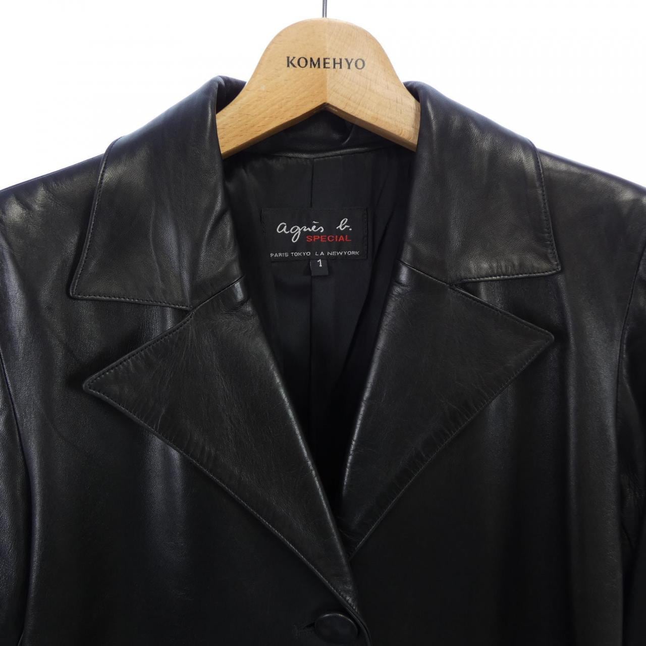 アニエスベー Agnes.b レザーコート