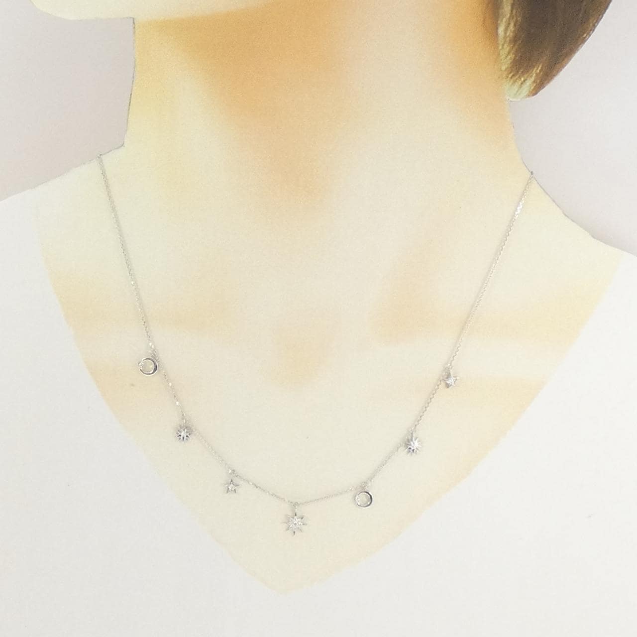 スタージュエリー スター ダイヤモンド ネックレス 0.08CT