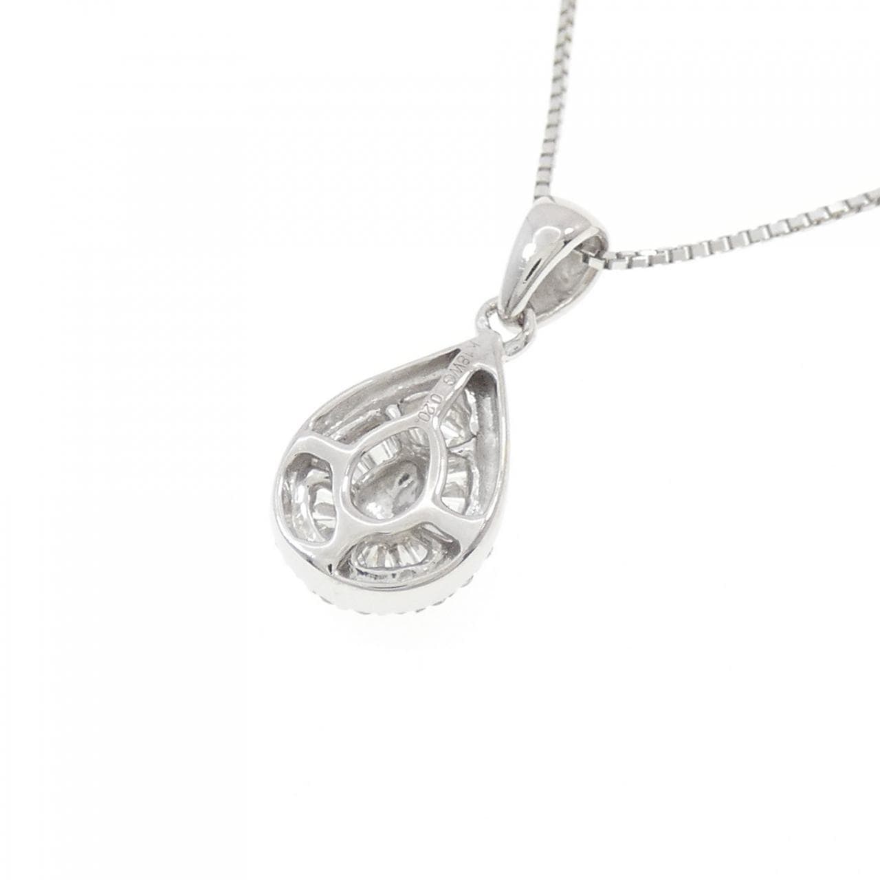 K18WG ダイヤモンド ネックレス 0.20CT
