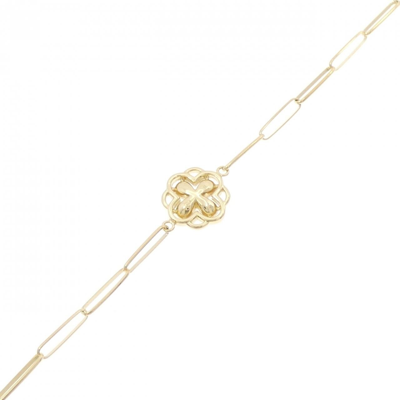 【新品】K18YG フラワー ダイヤモンド ブレスレット 0.30CT