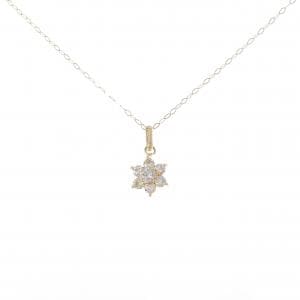 K18YG フラワー ダイヤモンド ネックレス 0.52CT
