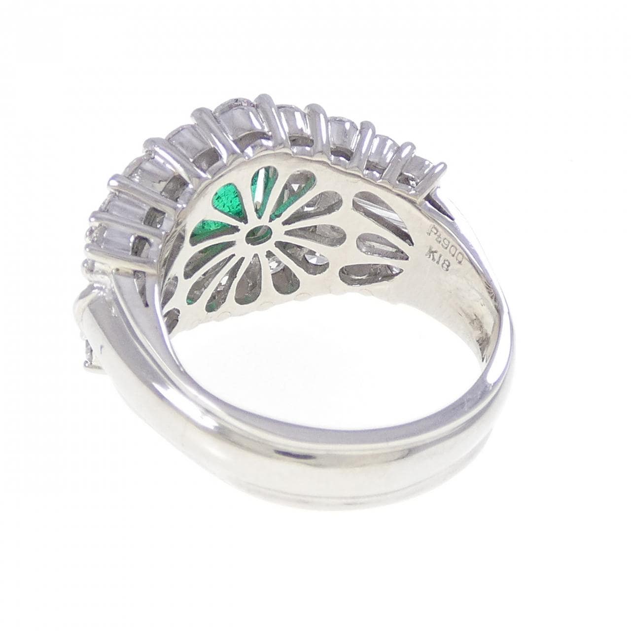 PT900/K18YG エメラルド リング 1.27CT