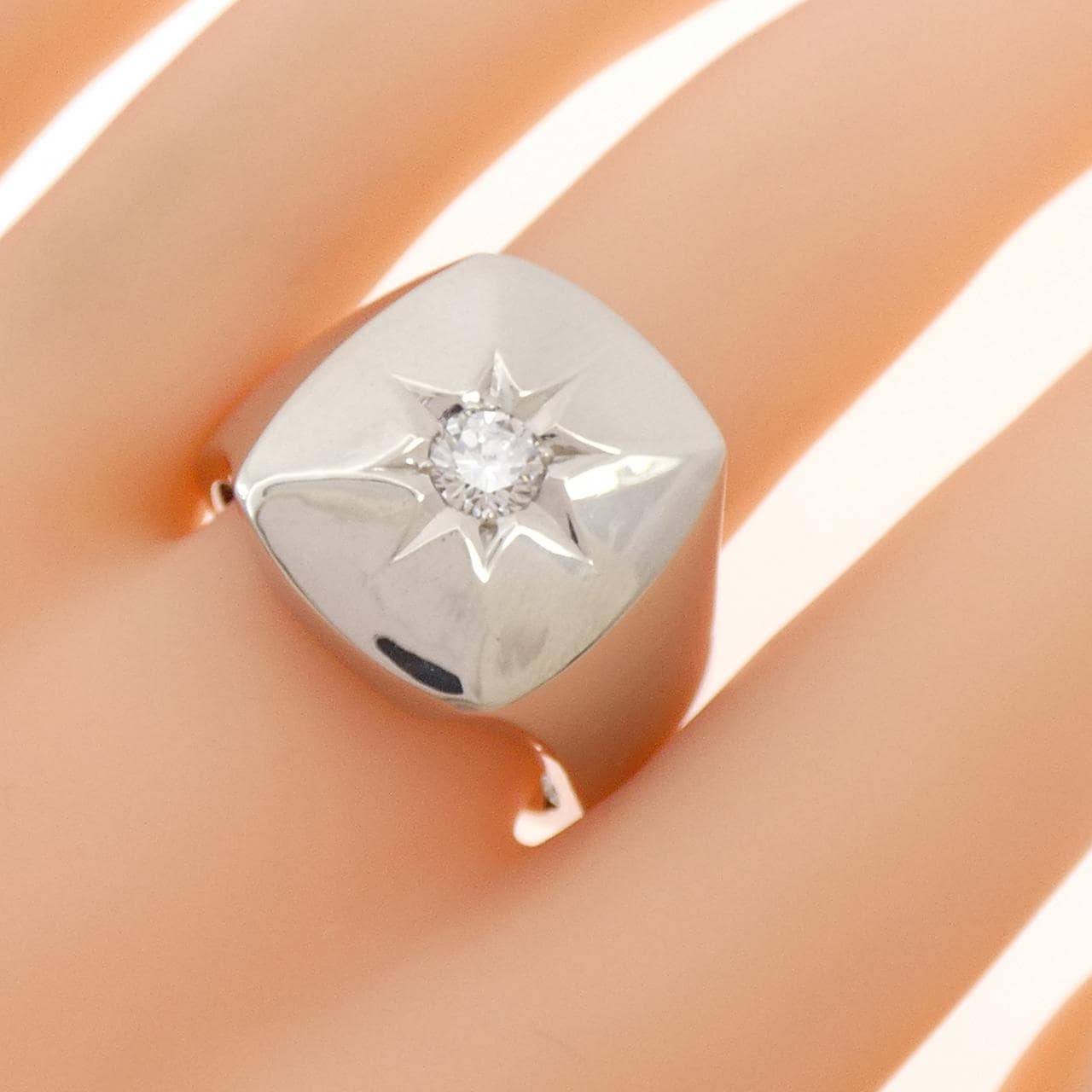 PT900 印台 ダイヤモンド リング 0.315CT