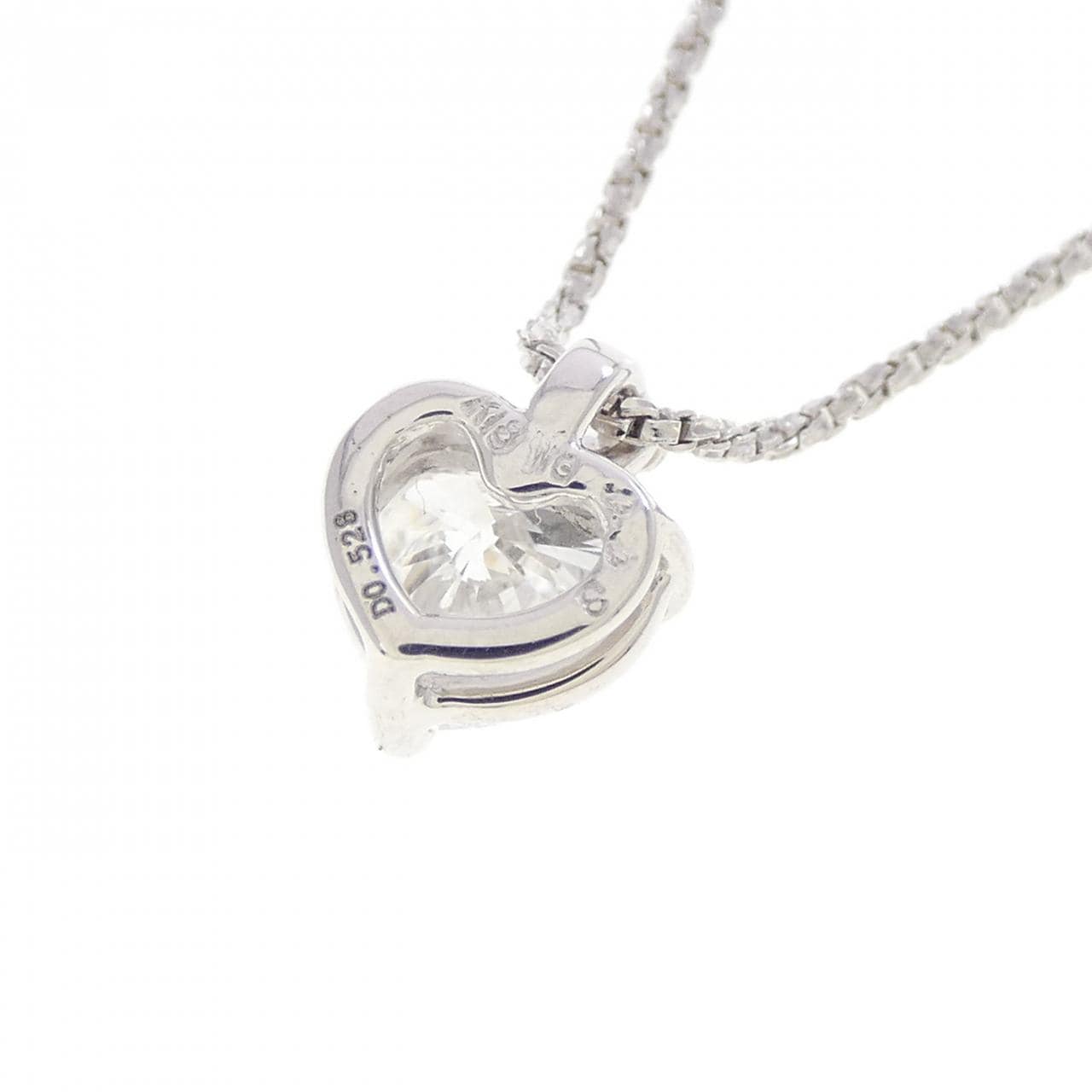 K18WG ダイヤモンド ネックレス 0.528CT D IF ハートシェイプ