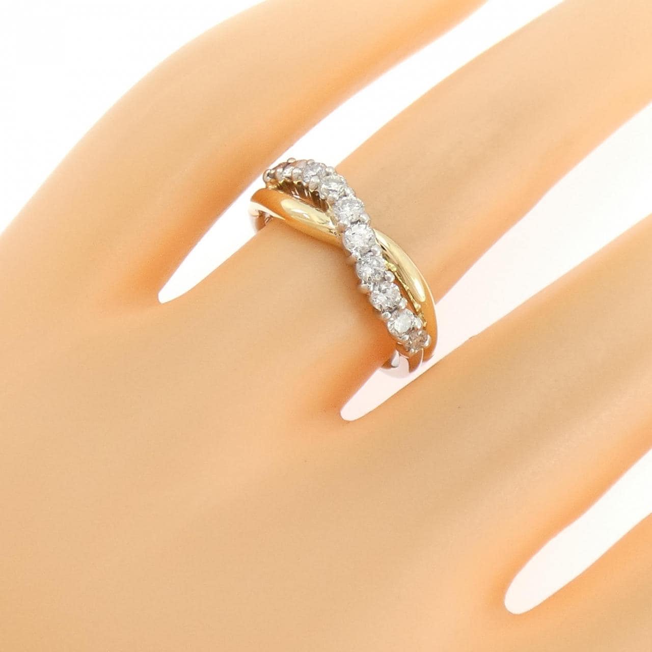 PT900/K18YG钻石戒指 0.50克拉