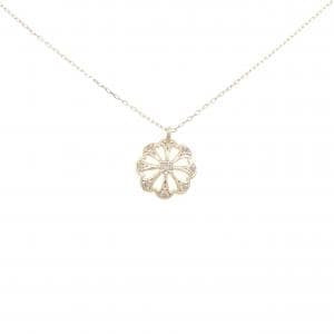 K10YG フラワー ダイヤモンド ネックレス