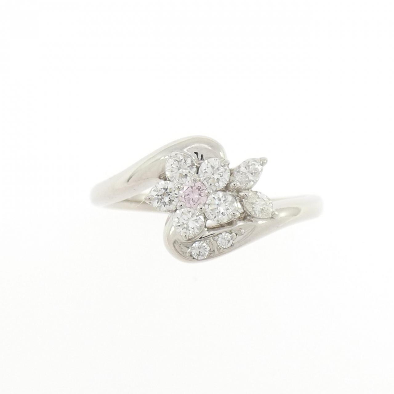 PT900 フラワー ピンクダイヤモンド リング 0.04CT