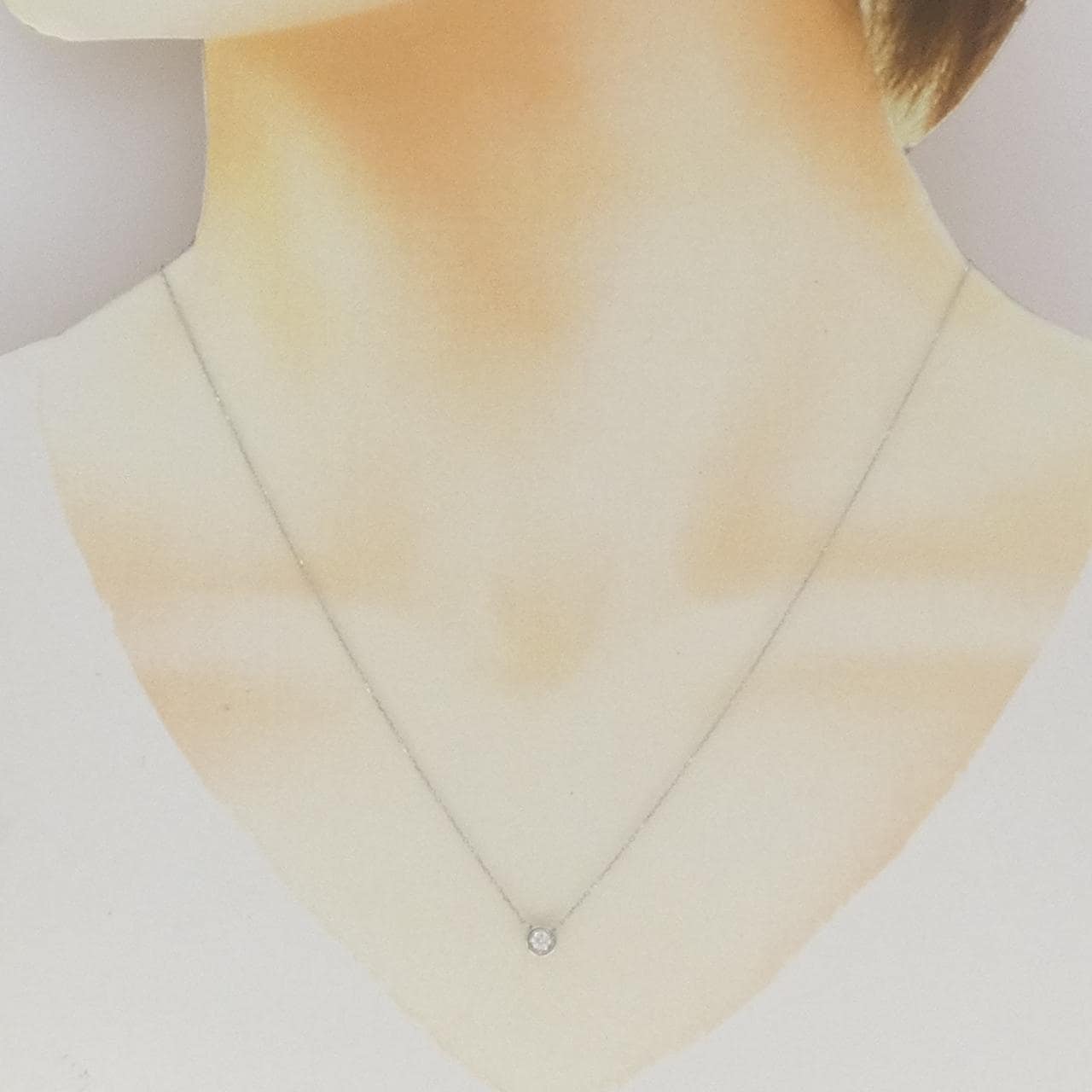PT900/PT850 ソリティア ネックレス 0.08CT