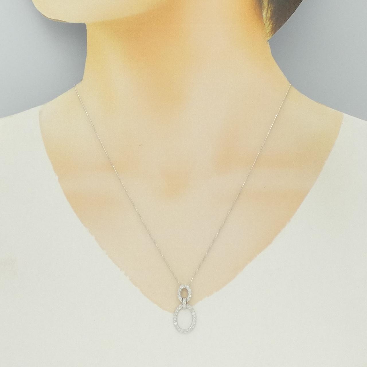 K18WG ダイヤモンド ネックレス 0.50CT