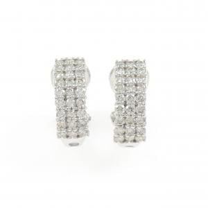 K18WG ダイヤモンド ピアス/イヤリング 1.08CT