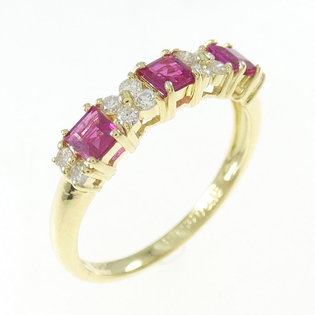 K18YG ルビー リング 0.56CT