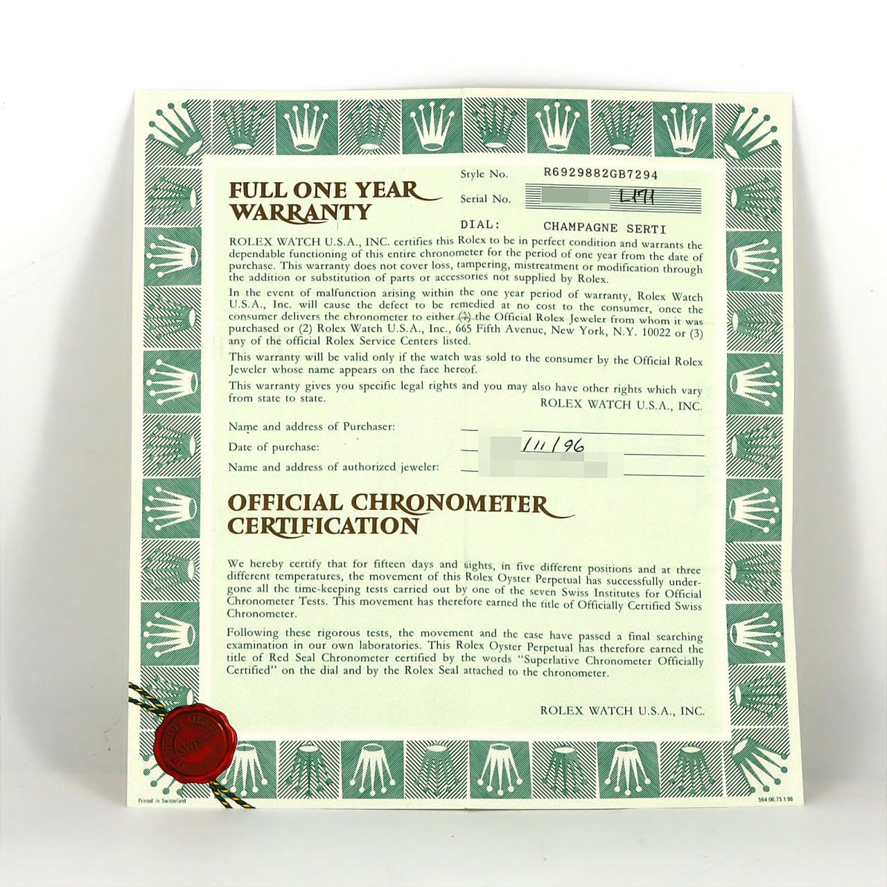 ロレックス パールマスター 69298G YG 自動巻 W番