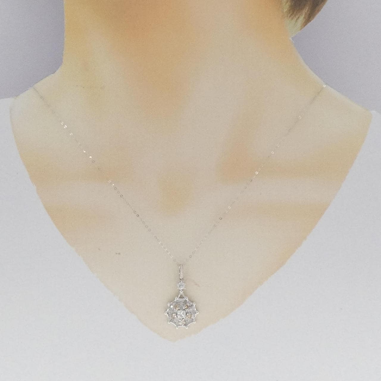 K18WG/750WG Diamond Necklace 1.20CT