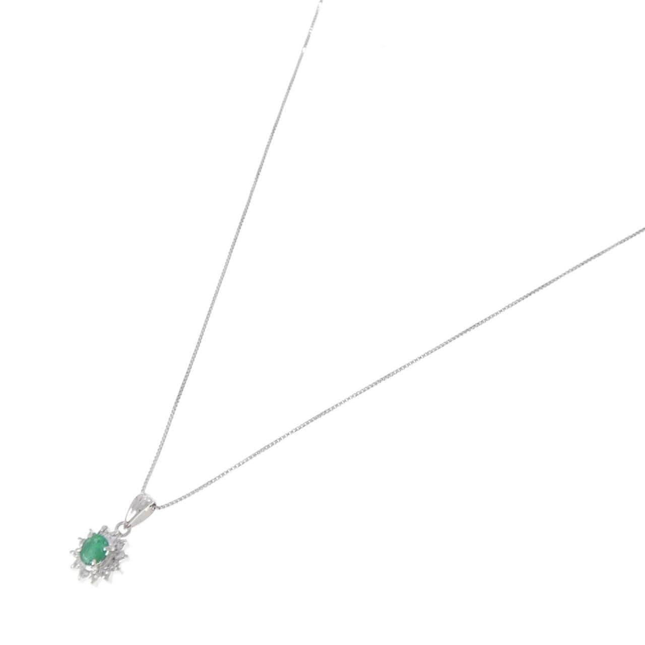 PT900/PT850 エメラルド ネックレス 0.23CT