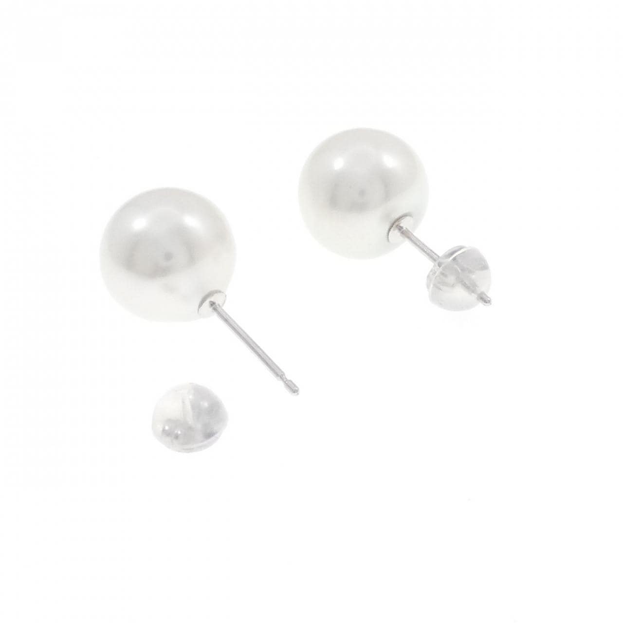 K14WG 白蝶パール ピアス 10.4mm