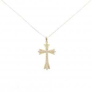 K18YG クロス ダイヤモンド ネックレス 0.22CT
