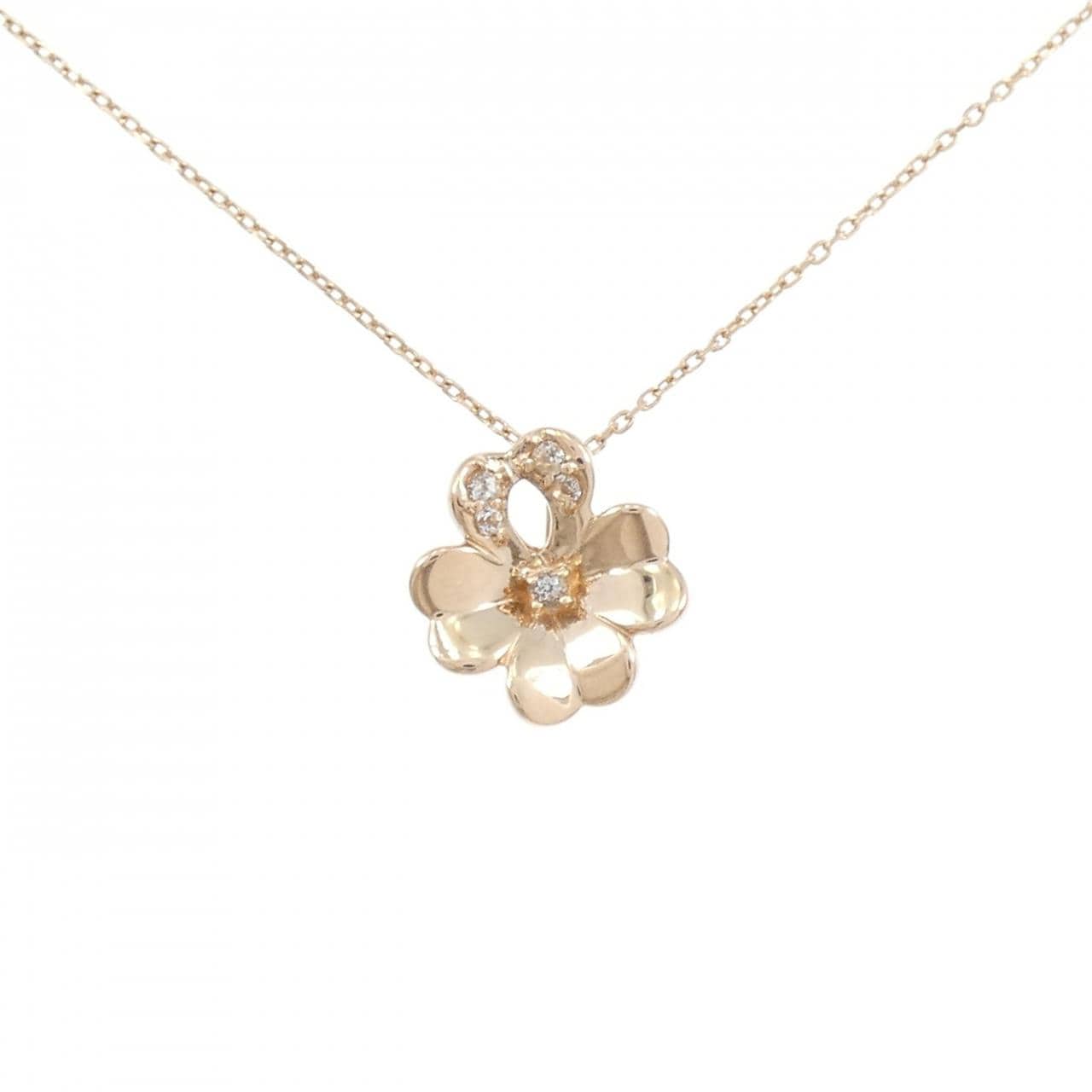 K10PG Clover White Topaz Necklace