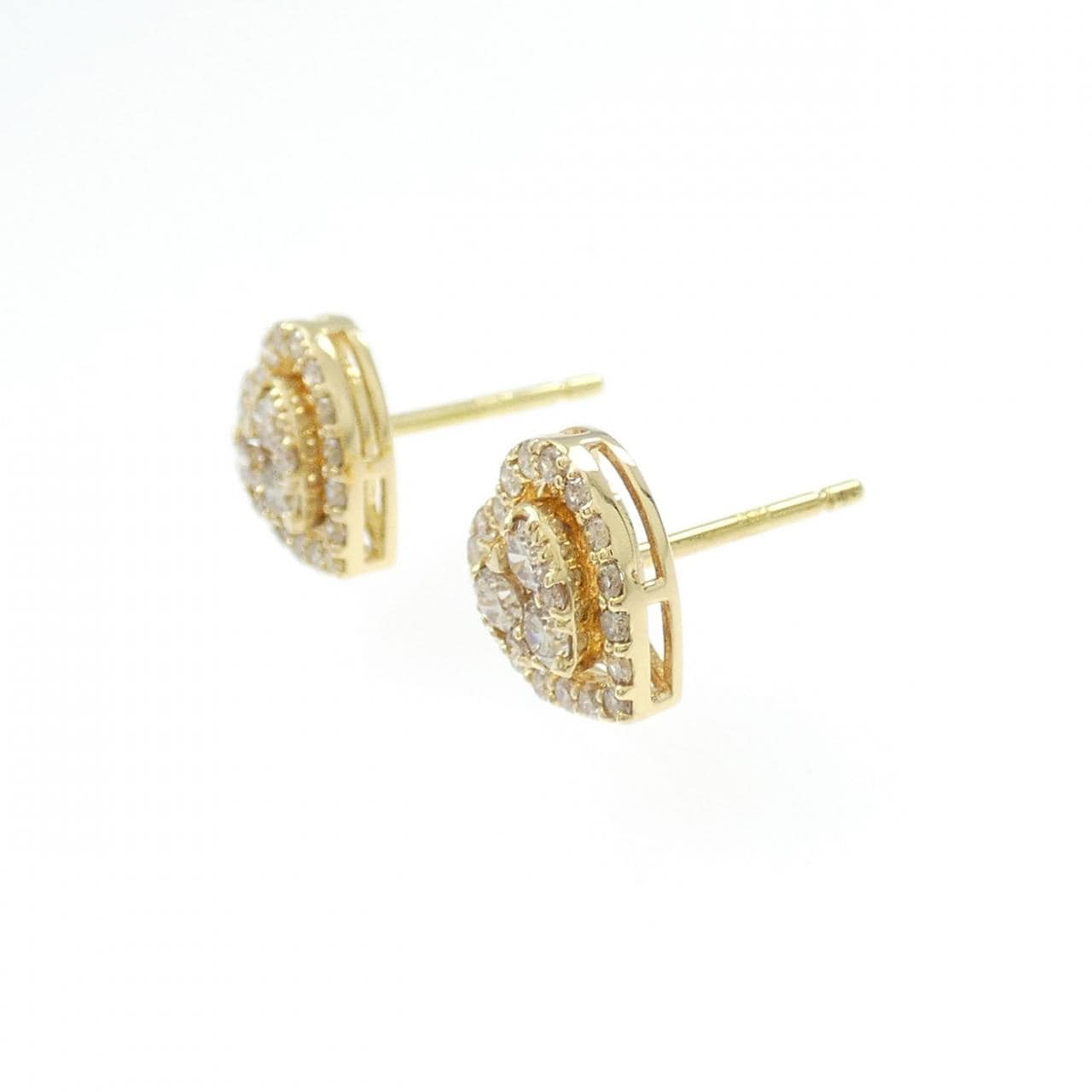 K18YG ハート ダイヤモンド ピアス 0.60CT