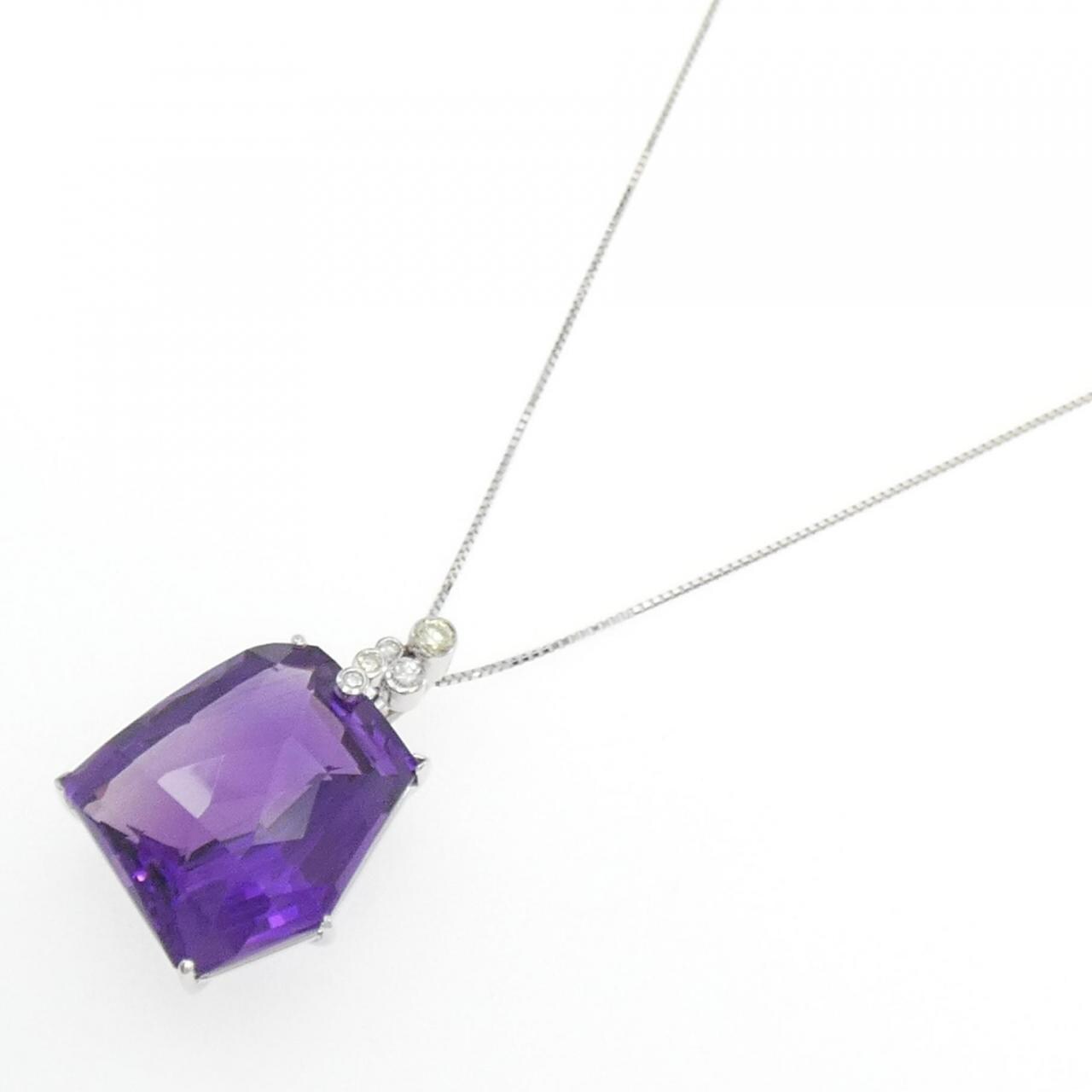 K18WG Amethyst Necklace 68.30CT