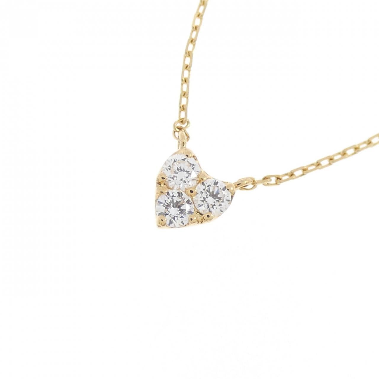 K18YG ハート ダイヤモンド ネックレス 0.11CT