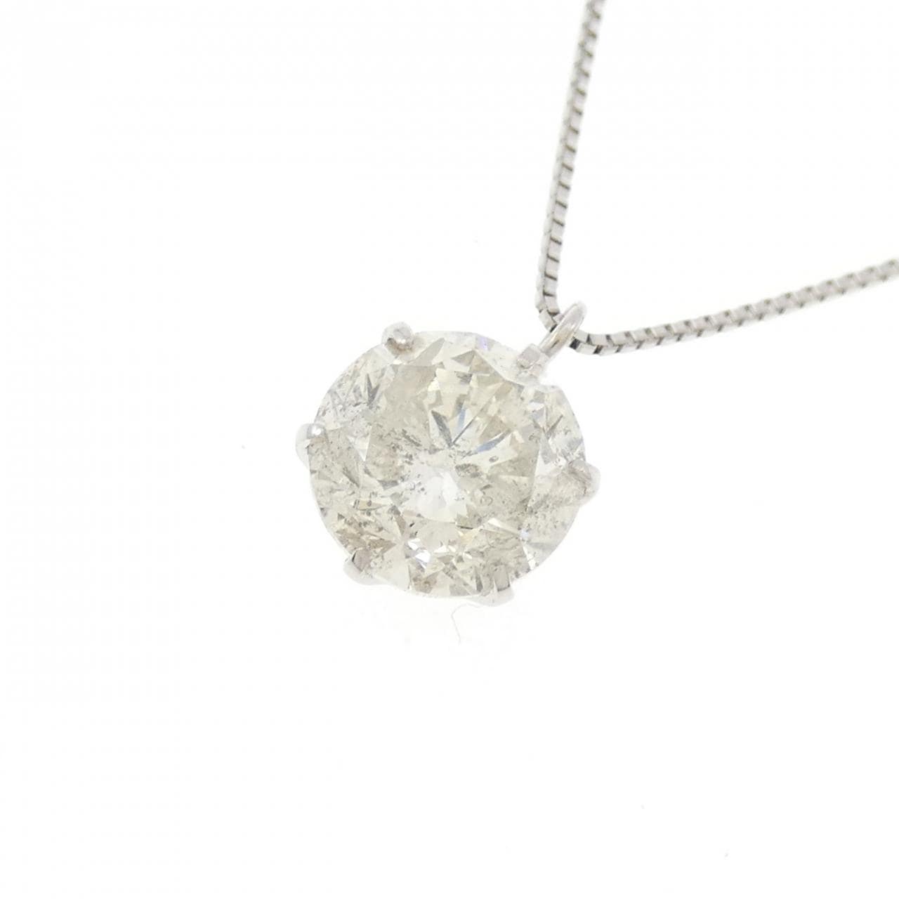 PT900/PT850 ソリティア ダイヤモンド ネックレス 1.506CT