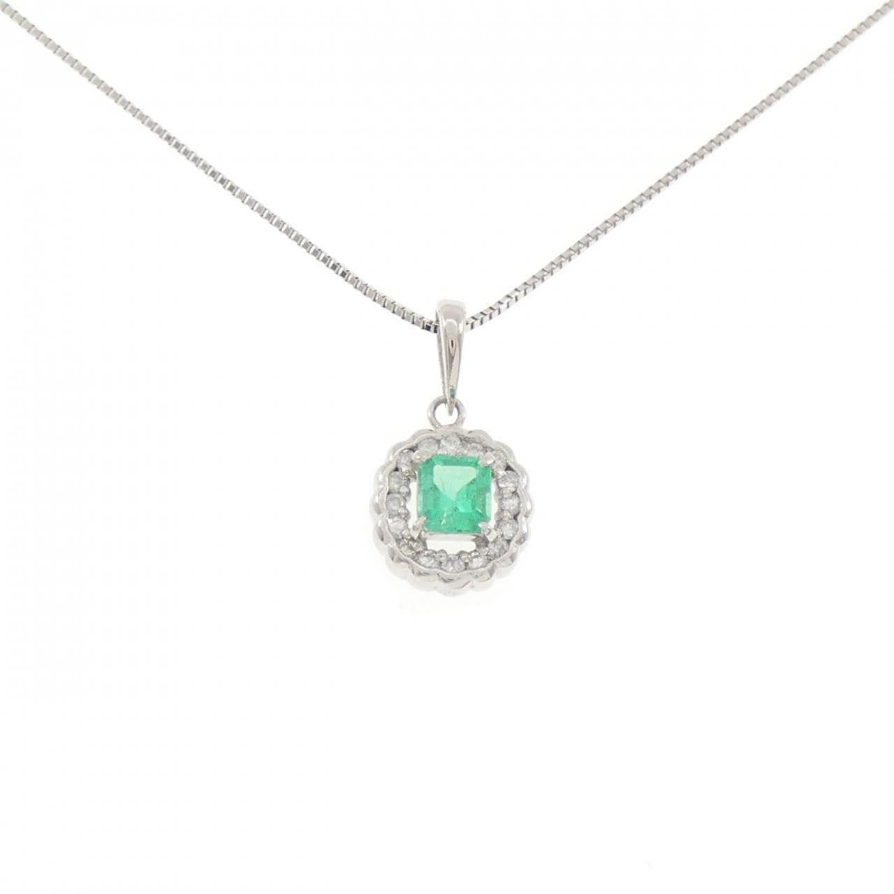 PT900/PT850 エメラルド ネックレス 0.41CT