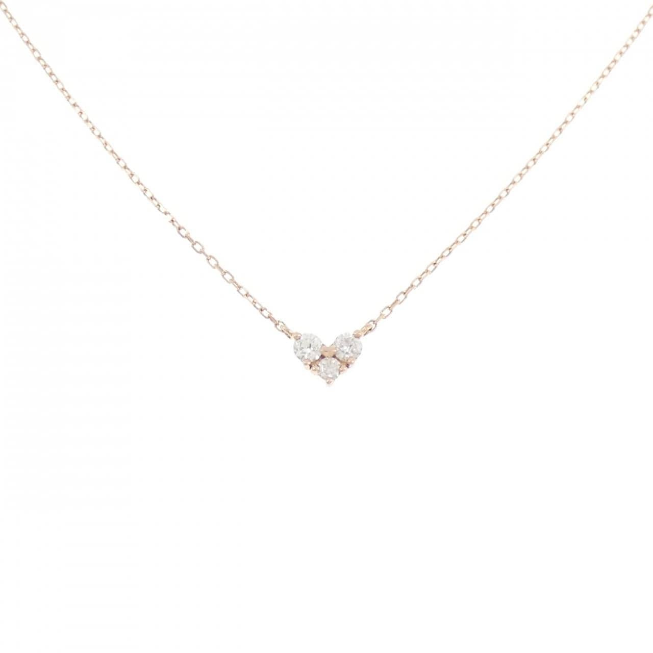 K10PG ハート ダイヤモンド ネックレス 0.11CT