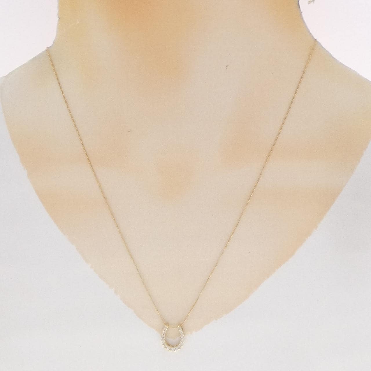 K18YG ホースシュー ダイヤモンド ネックレス 0.20CT