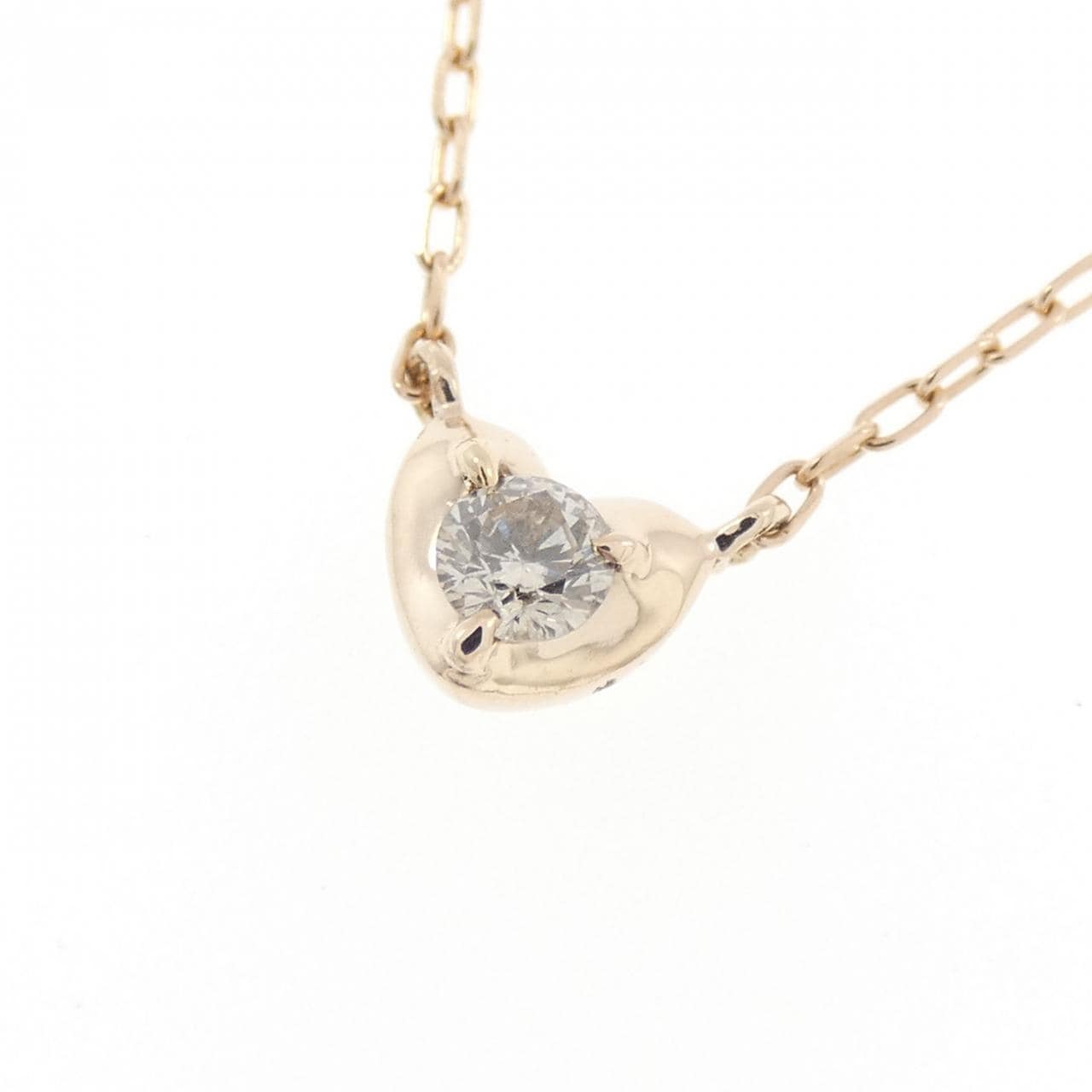K10PG ハート ダイヤモンド ネックレス 0.10CT